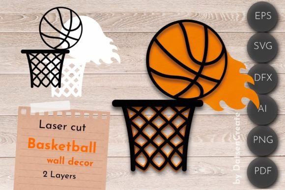 Basketball Layered SVG: Precision Sports Laser Cut Art