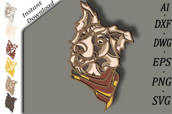 Border Collie Multilayer SVG 3D Layered Design Guide