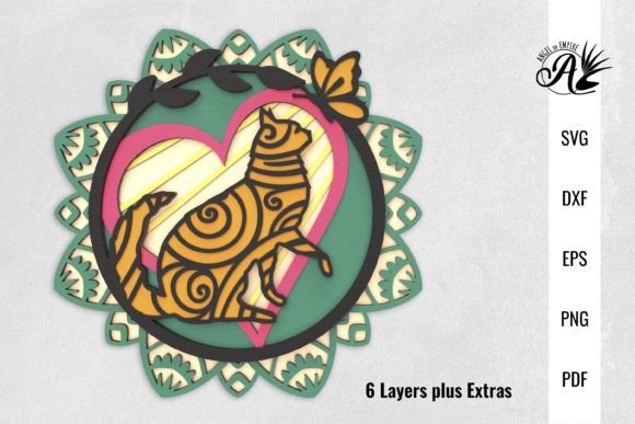 Curious Cat & Butterfly Layered Art Guide