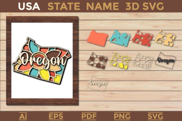 Elevating Design Projects with the Oregon USA State 3D SVG Paper Cut Collection