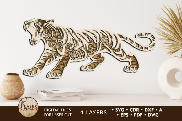 Multilayer Laser Cut Files Tiger