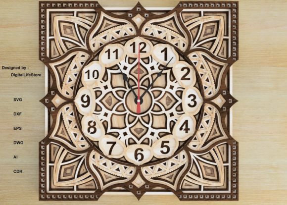 Multilayered Mandala Clock Design