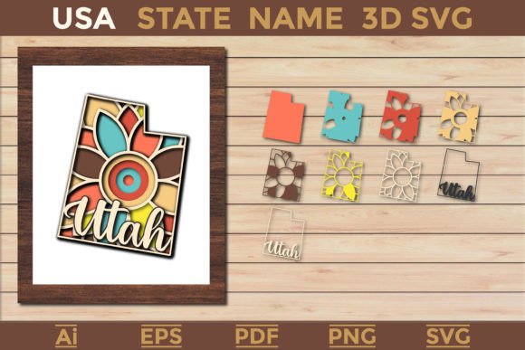Utah USA State 3d SVG Paper Cut: A Layered Design Asset